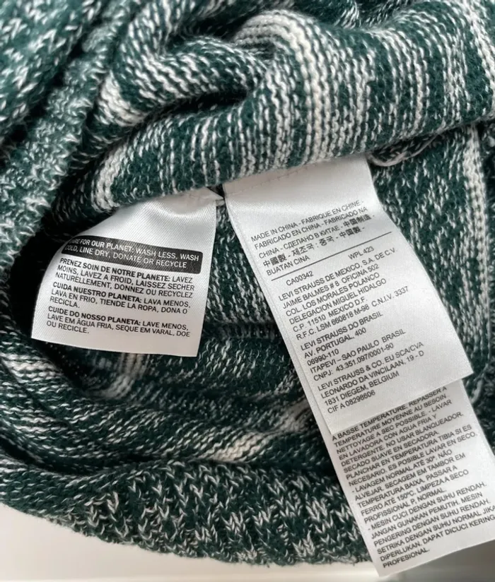 Pullover Cable knit Levi's green off white Mens S - photo numéro 5