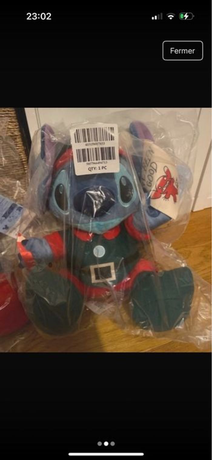 Lot de 2 magnifiques peluches Angel et Stitch (de Lilo et Stitch). - photo numéro 2