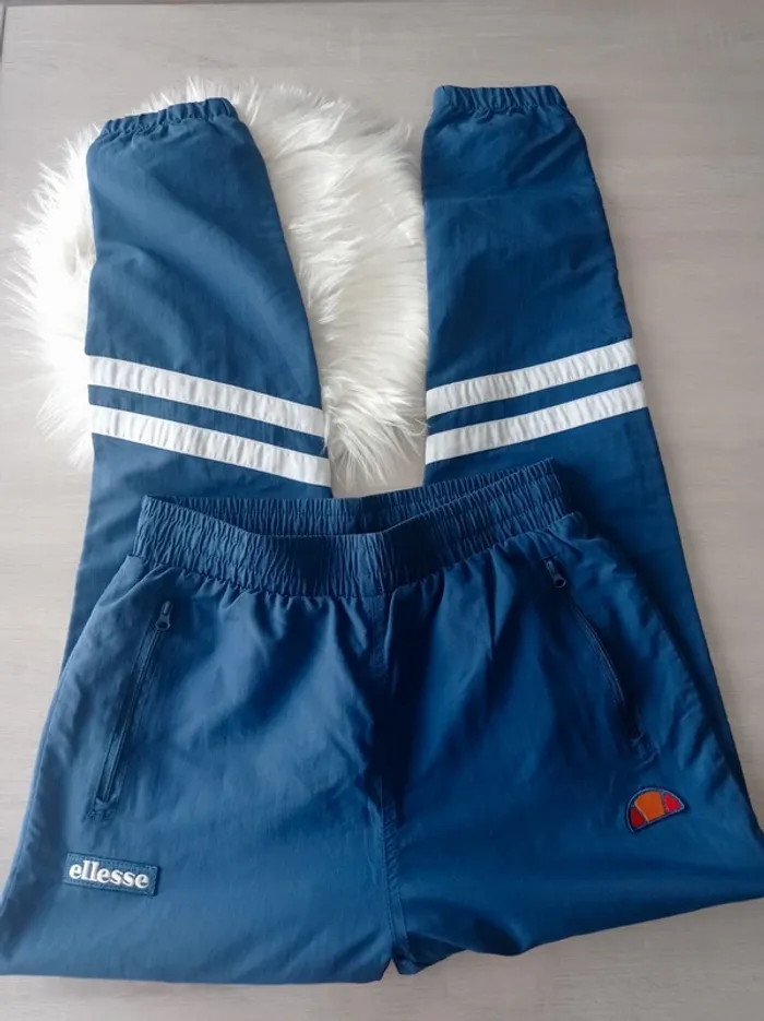 Bas de jogging survêtement vintage Bleu et blanc excellent état T.Xs Ellesse - photo numéro 3