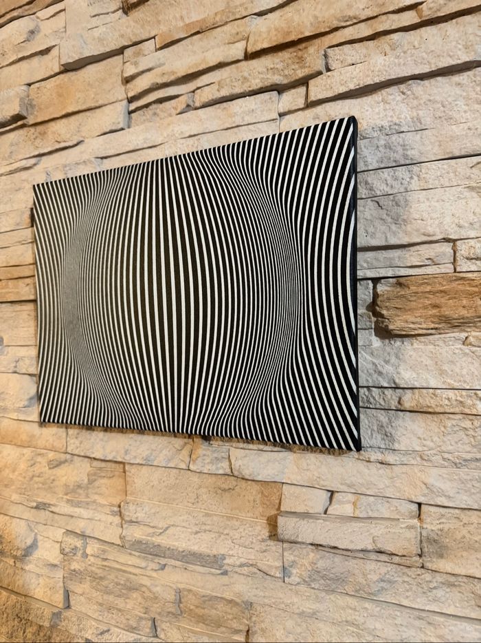 Tableau illusion d’optique noir et blanc en toile 30x40cm - photo numéro 5