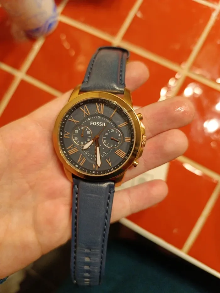 Montre Grant chronographe en cuir Bleu - photo numéro 2