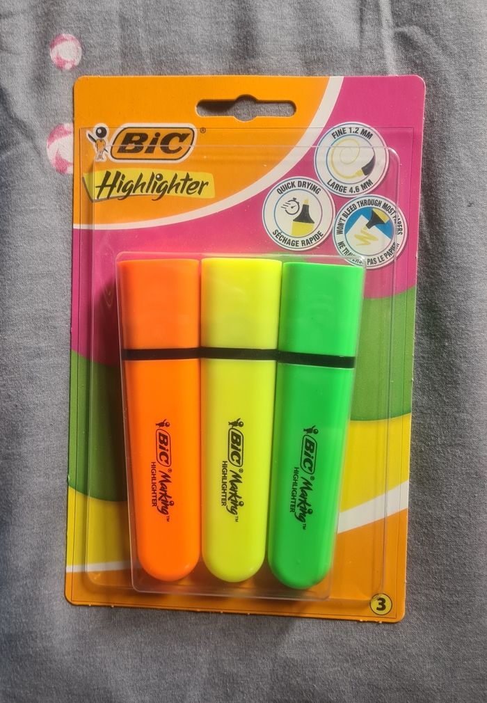 Lot de 3 gros surligneurs fluo NEUFS