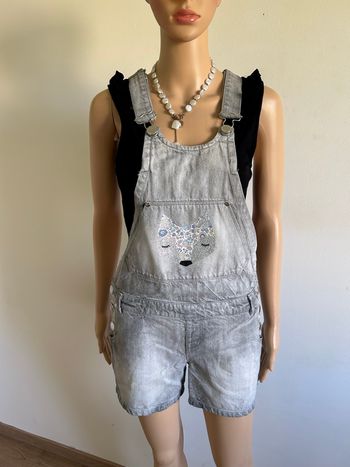 Salopette short grise en jean Morgan taille 34 TBE