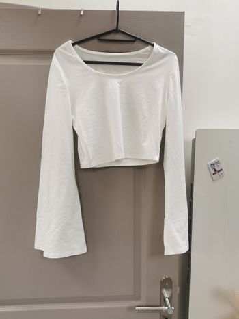 Top blanc manche longue taille M neuf 