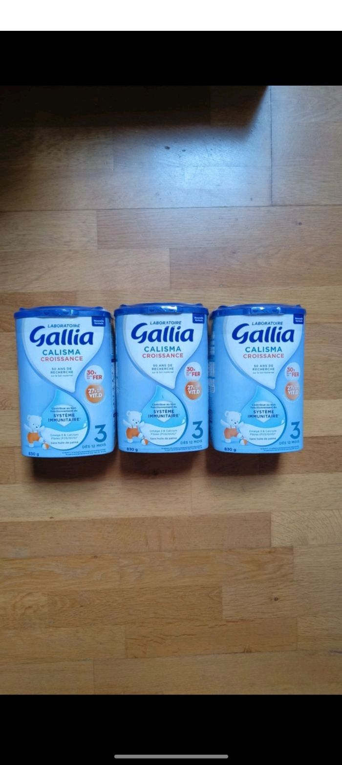 3 boîtes de lait Gallia Calisma 3