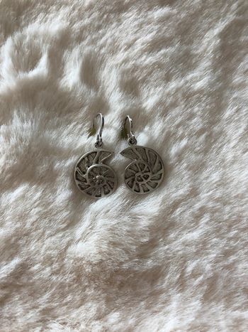 Boucles d’oreilles pendantes en argent - Coquillage