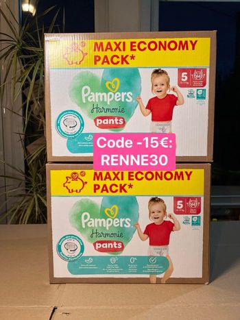Couche taille 5 Pampers Harmonie taille 5 : 132 culottes