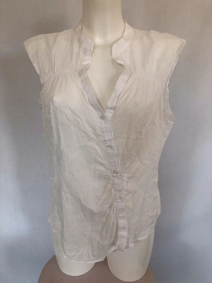 Blouse blanche boutonnage diagonal Kookai taille 40 très bon état - photo numéro 10