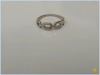 Bague argentée tendance en acier inoxydable