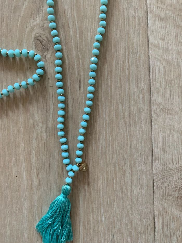 Ensemble sautoir bracelet turquoise - photo numéro 2