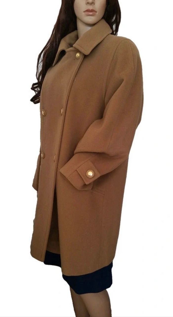 Manteau pure laine vierge woolmark Weinberg camel moutarde - photo numéro 3