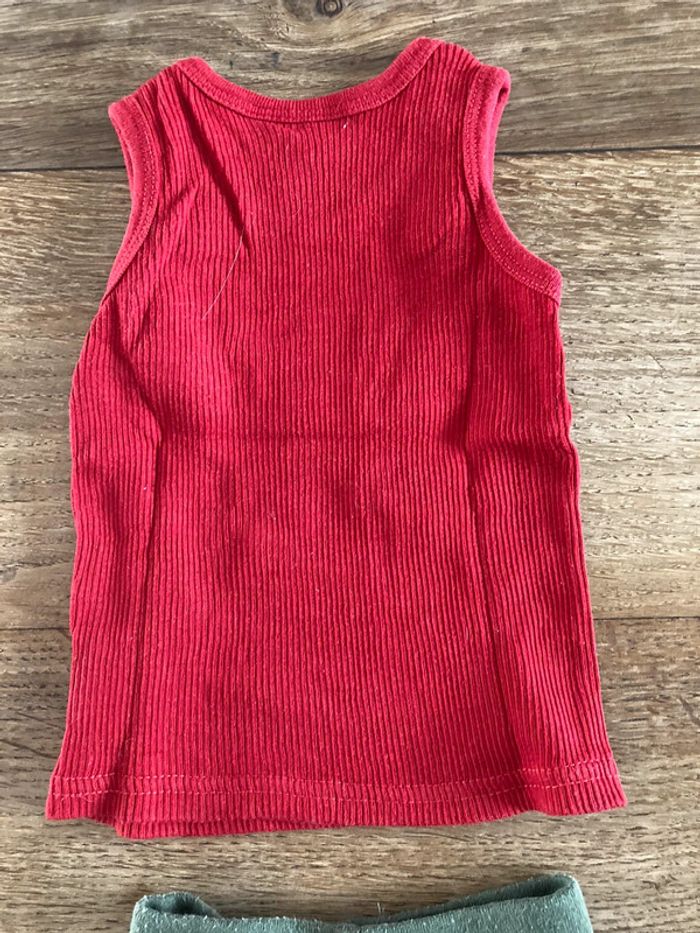 Short kaki et débardeur rouge 6 mois - photo numéro 6
