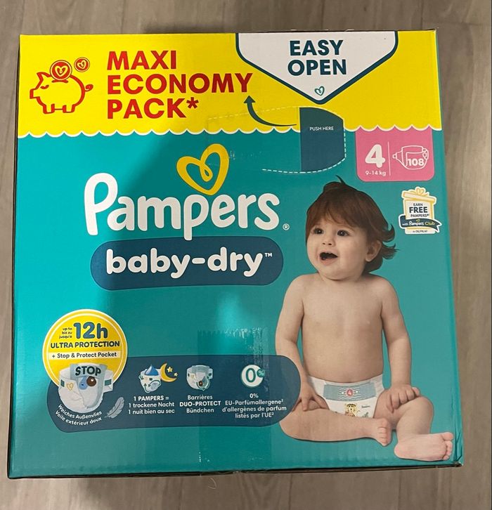 108 couches Pampers taille 4 -Neuf - photo numéro 2