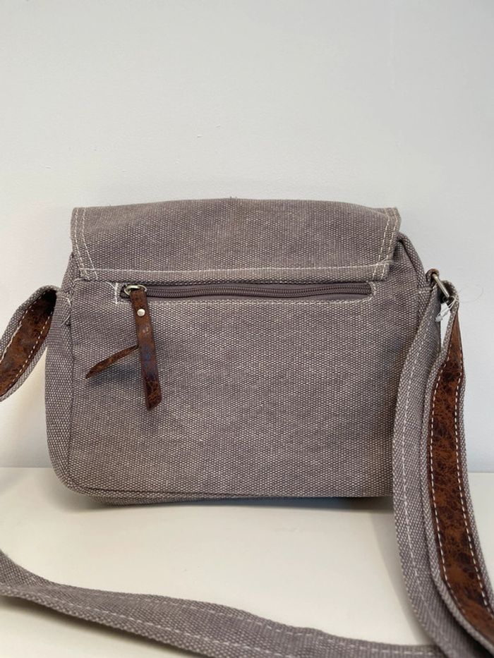 Sac à bandoulière marron original vintage sacoche fille basket à lacet cadeau de noel - photo numéro 2