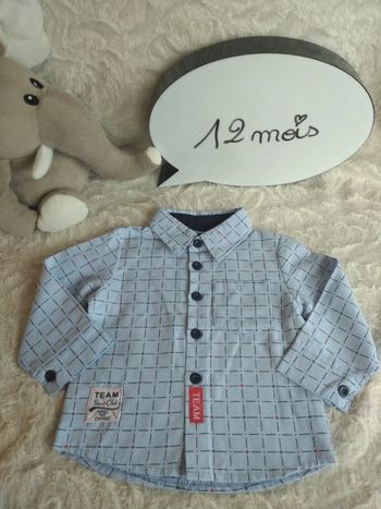 Chemise manches longues à carreaux Garçon 12 mois Chicaprie