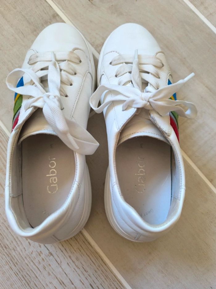 Baskets cuir Gabor multicolores Arc en Ciel - Taille 35,5 (Taille marque 3) - photo numéro 5