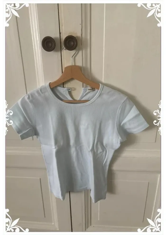 🌊 T-shirt bleu clair Terre et Mer- Taille M - photo numéro 2