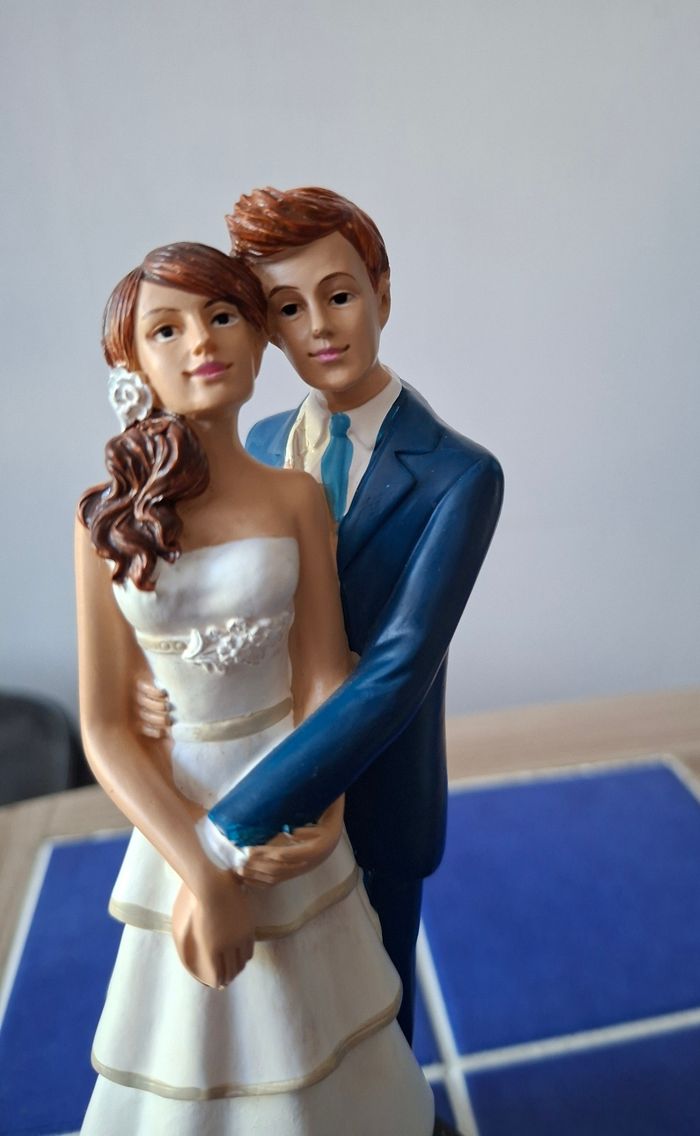 Figurine gâteau mariage couple de marié - photo numéro 2