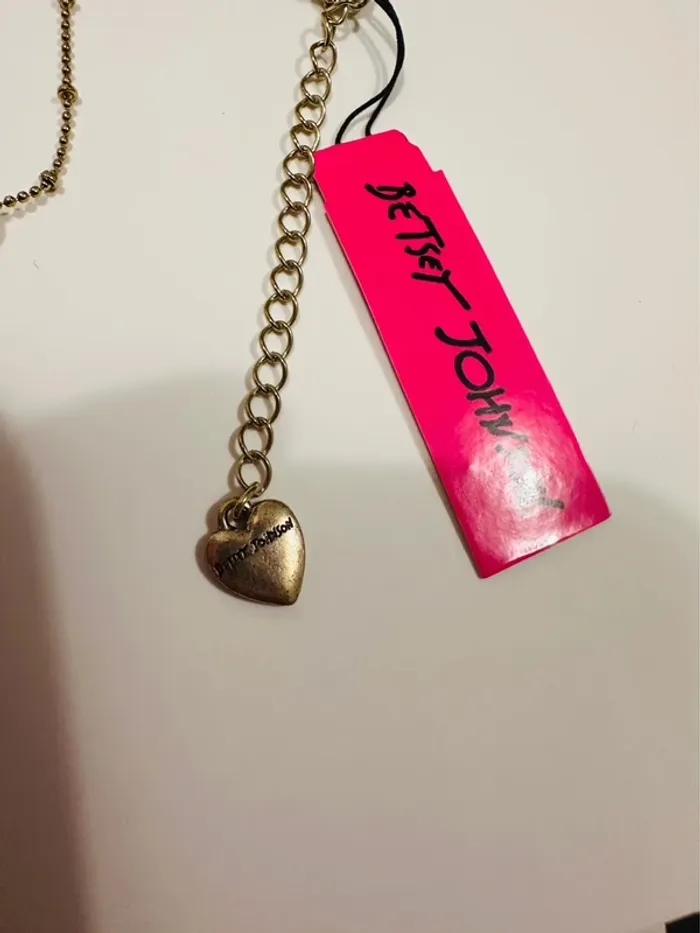 Collier Betsey Johnson vintage – Tête de lapin dorée avec strass – Neuf avec étiquette - photo numéro 5