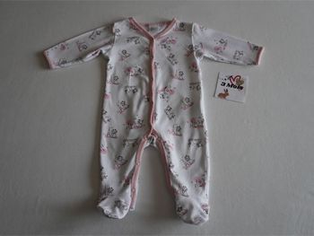Pyjama en coton blanc/rose "Marie" Disney baby 3 mois