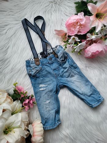 Jeans bretelles 6-9mois