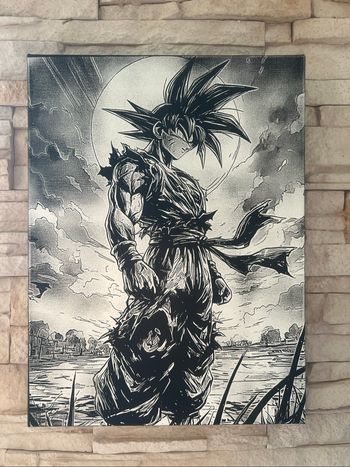 Tableau Goku sombre Dragon Ball en toile 30x40cm
