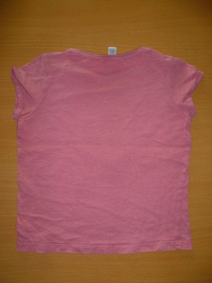 tee-shirt manches courtes rose cœur sequins - photo numéro 2