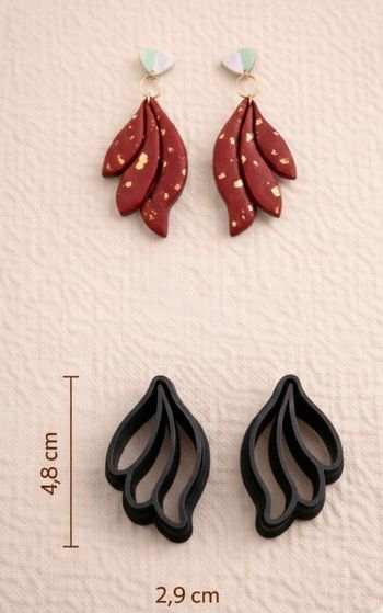 Lot de 2 emporte-pièces feuilles superposées – Pampilles végétales – Bijoux DIY