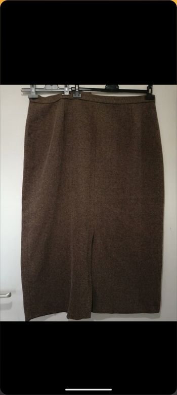 Jupe vintage fashion plus marron mouchetée. Taille 54