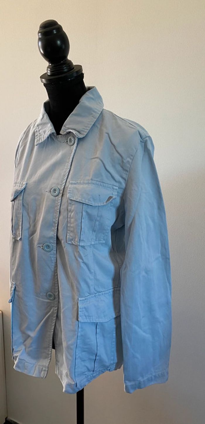 Veste chemise United Color of Benetton bleu clair taille 44 - photo numéro 7