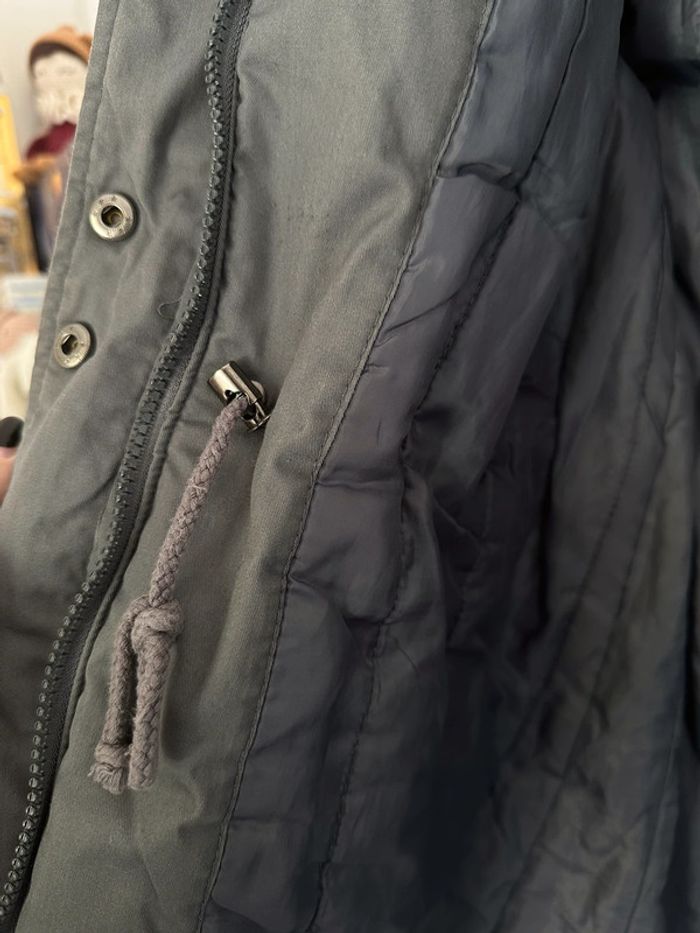 Manteau long gris / capuche amovible / taille M - photo numéro 6