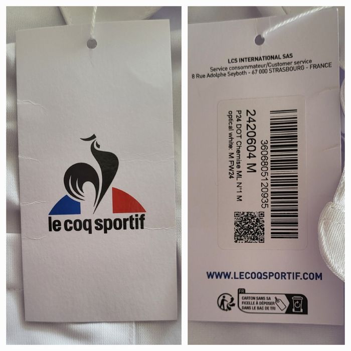 Le Coq Sportif Chemise ML TM - Blanche&Revers Rose- Officielle JO Paris 2024 - photo numéro 4
