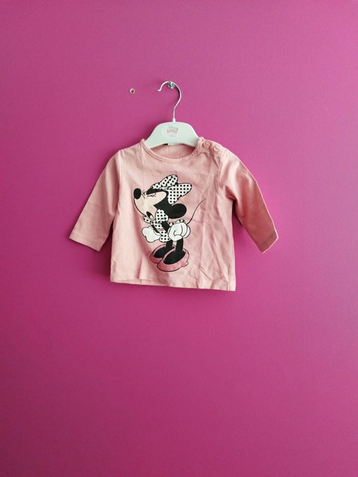 Tee-shirt manches longues fille Minnie Disney taille 3 mois b6