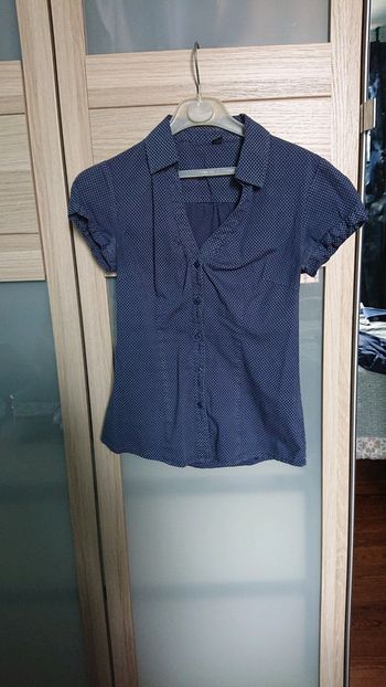 Chemisier bleu marine à pois blancs Pimkie t. 36