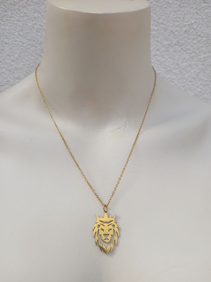 Collier en acier inoxydable doré lion 🦁 - photo numéro 2