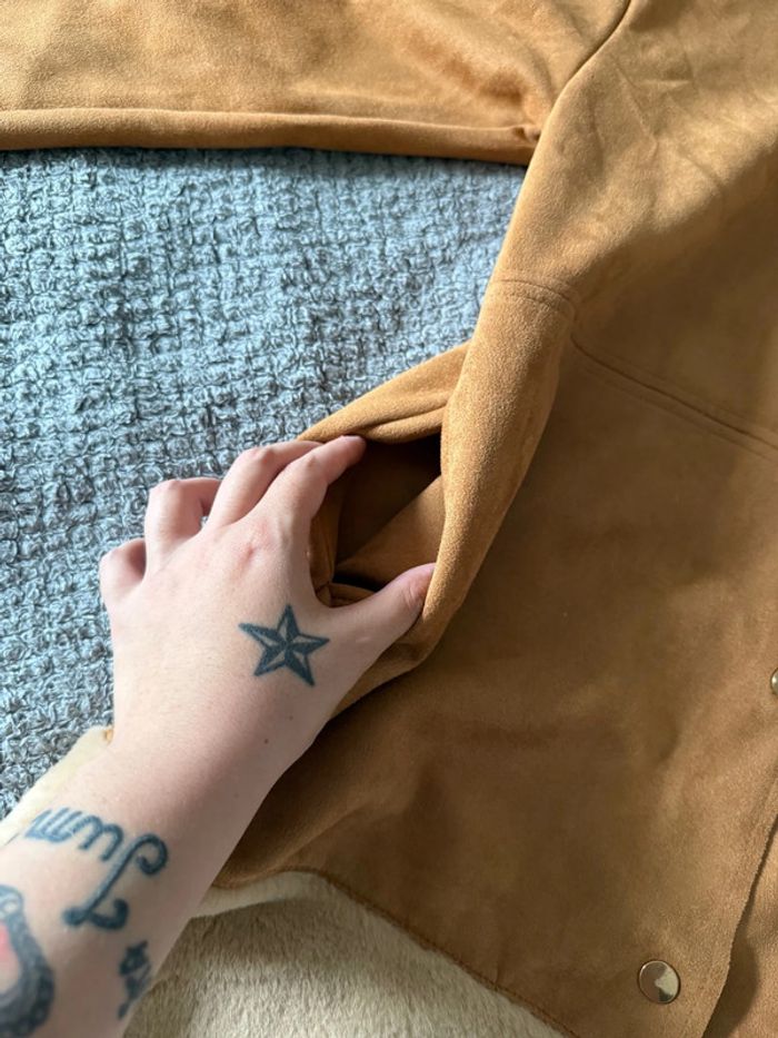 Veste longue camel zara fausse fourrure toute douce (36) - photo numéro 3