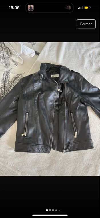 veste en cuir noir fille