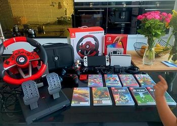 Nintendo Switch Oled + Play + Volant + Accessoires