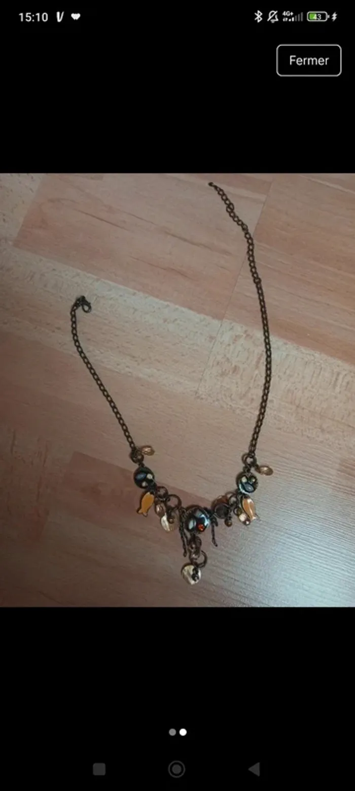 Collier à Breloques Poisson et Perles - Élégance Marine
