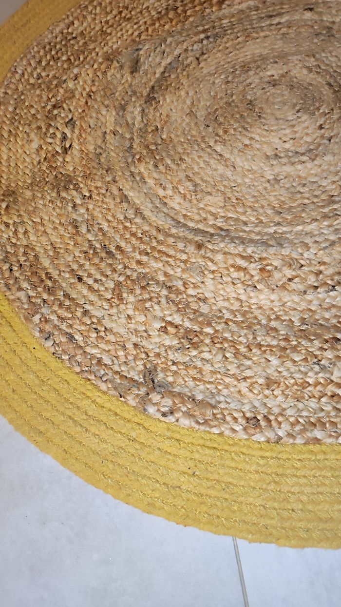 Tapis en jute moutarde Ø90 - photo numéro 3