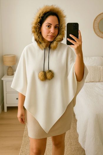 Pancho à capuche femme Taille unique 