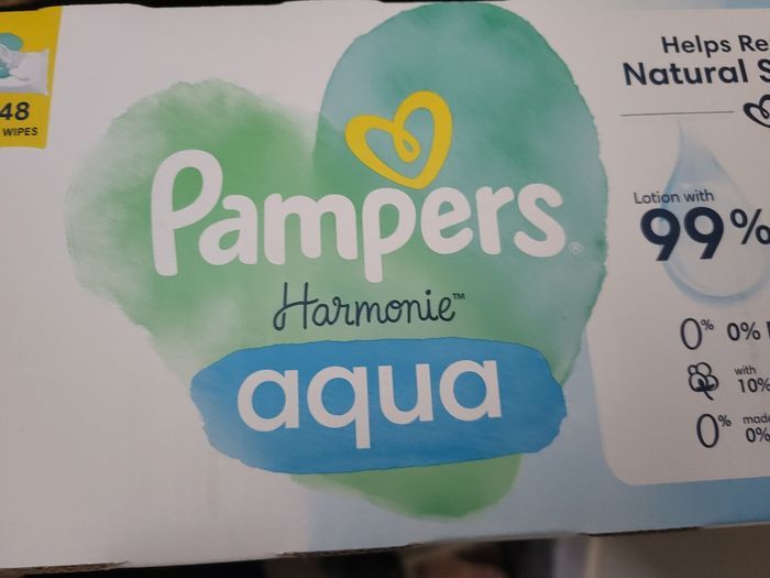 lots 2 cartons lingettes pampers harmonie aqua - photo numéro 3