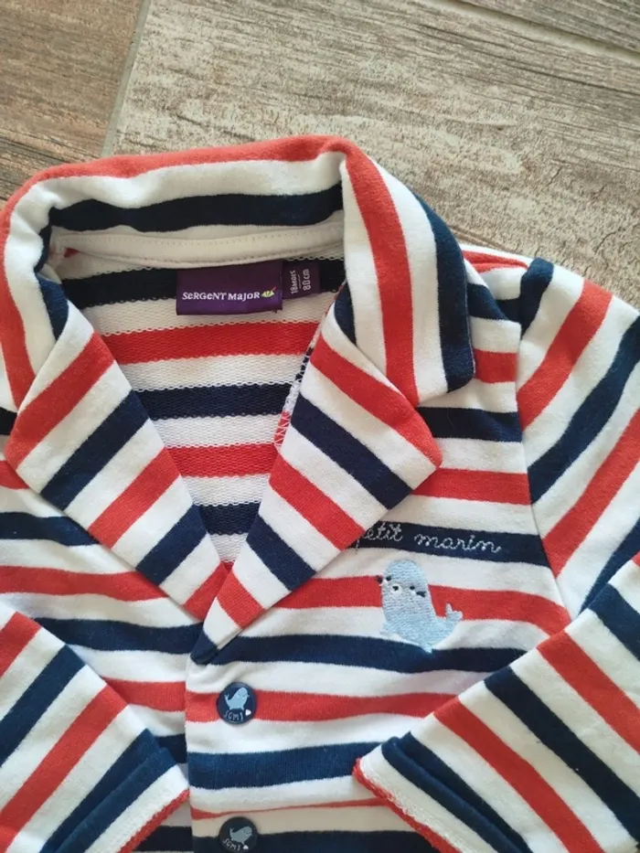 Veste rayé bébé garçon sergent major 18 mois - photo numéro 2