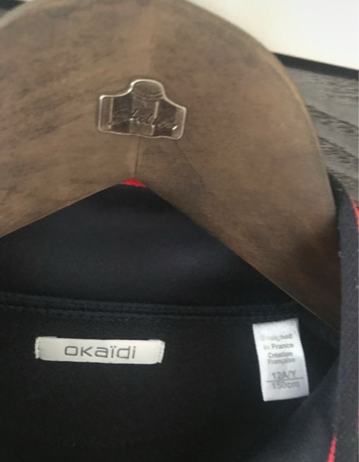 gilet zippé garçon taille 12 ans okaïdi noir et rouge intérieur polaire poches zippées - photo numéro 4