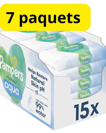 7 paquets de lingettes Pampers Harmonie Aqua