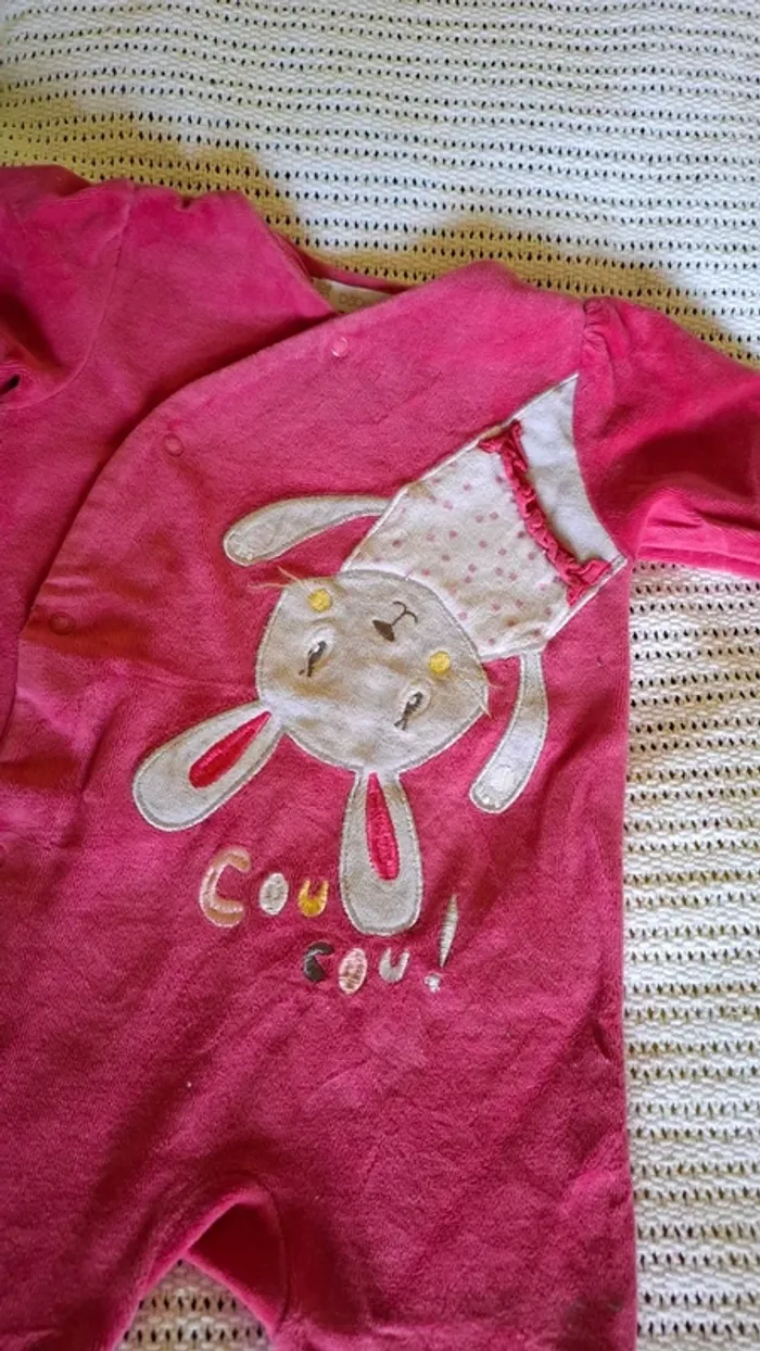 Pyjama Velour Lapin 12Mois - photo numéro 2