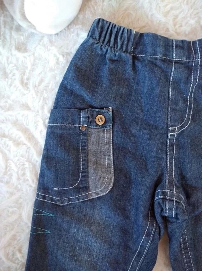 Pantalon doublé style jeans Garçon 6 mois Les enfants sont comme ça "Baby newspaper" - photo numéro 3