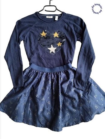 10 ans ensemble Okaïdi pull et jupe