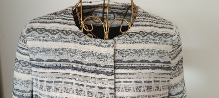Manteau demi-saison, gris et beige. - photo numéro 6