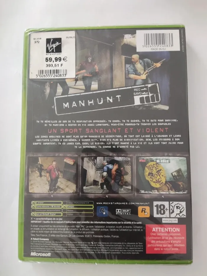 Jeu manhunt xbox neuf sous blister - photo numéro 4